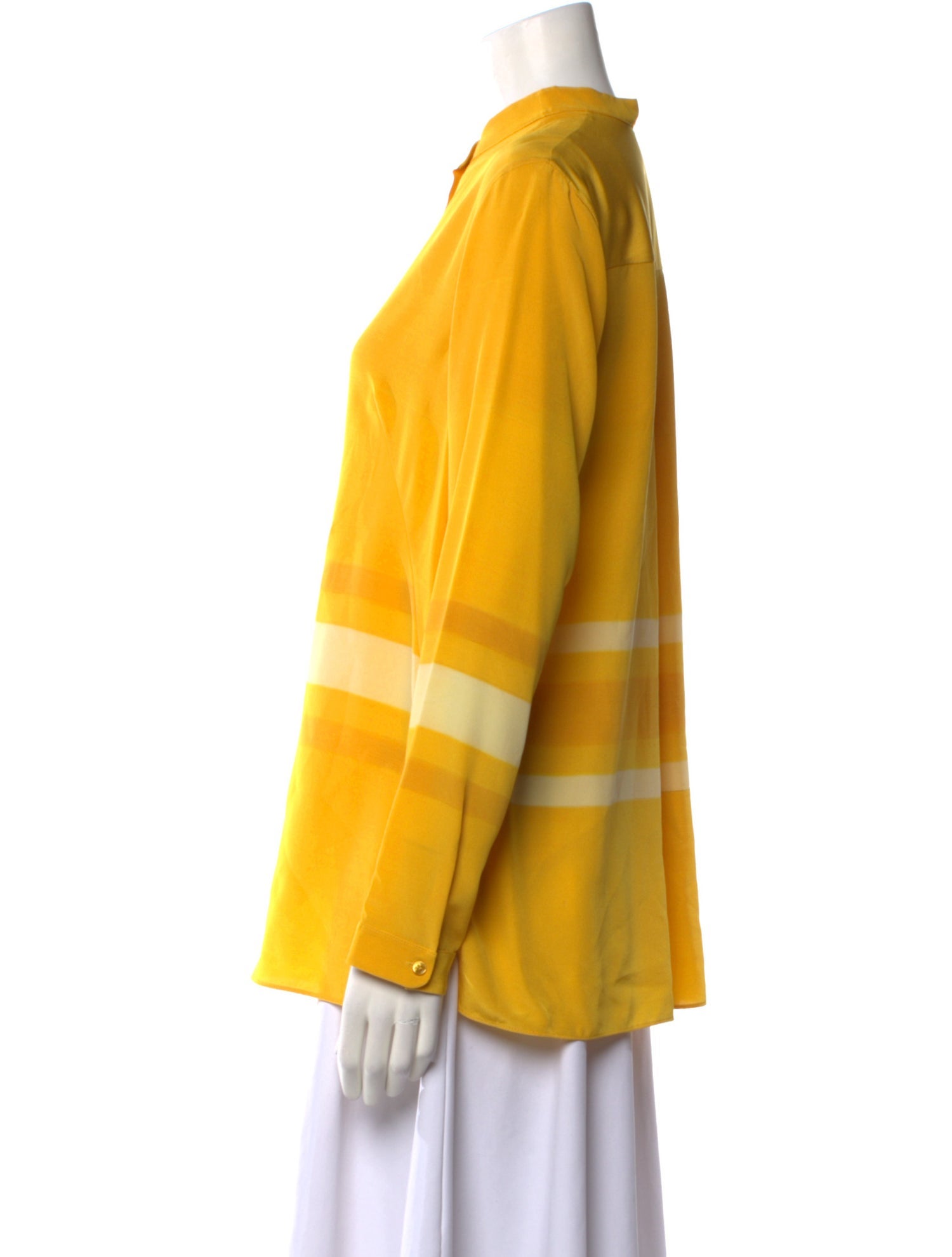 Akris Silk Mock Neck Button-Up Top